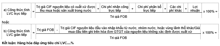 Công thức tính LVC
