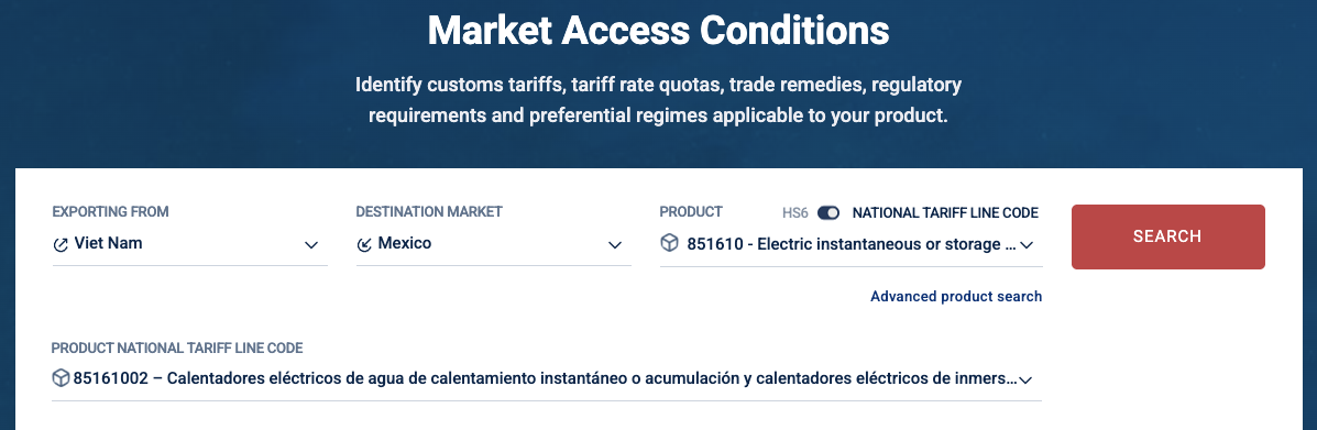 Tra cứu thuế nhập khẩu Mexico