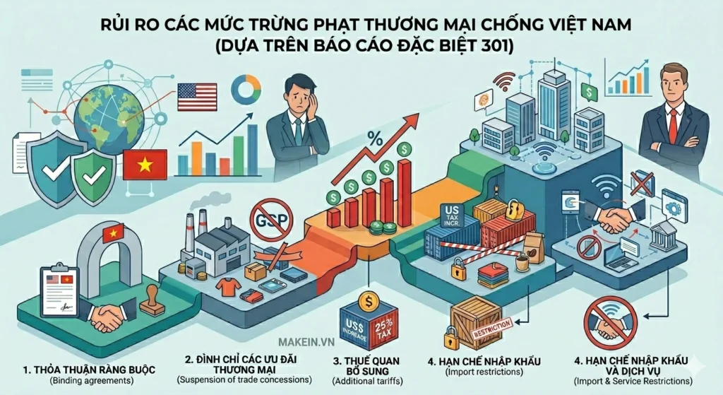 Rủi ro các mức trừng phạt của Mỹ theo Section 301