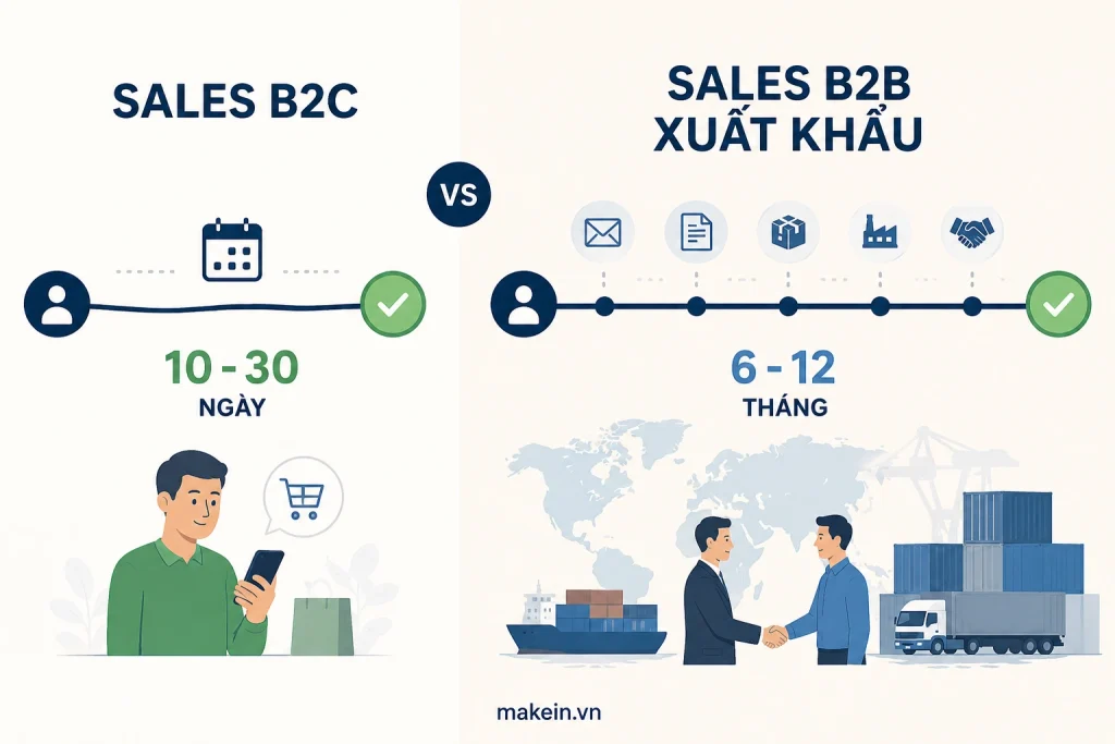 Leadtime trung bình của khách B2C và khách B2B Leadtime trung bình của khách B2C và B2B